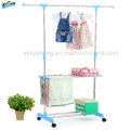 Rolling Clothes Rack Portable Storage Rack Powder Coated